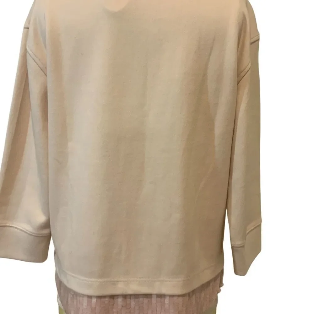 J. Crew Blush Pink Sequin-Trim Sweatshirt B7027 S Small